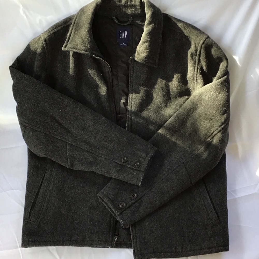 GAP Men's Dark Gray Wool Zip Jacket